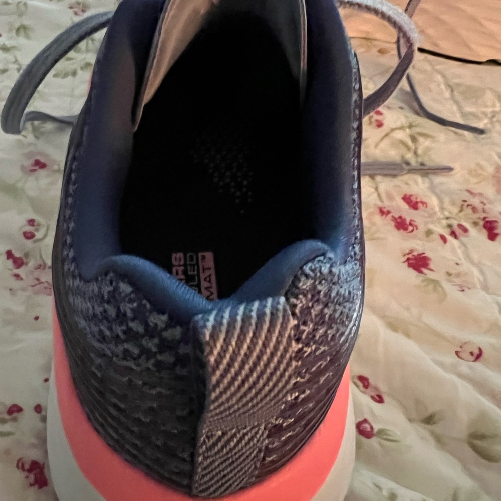 Skechers Ultra GO Navy and Coral Athletic Shoes